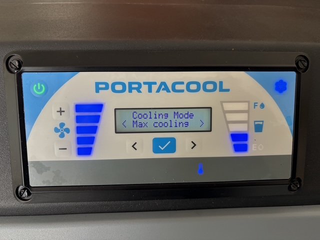 Portacool Apex 500 Wi-Fi Evaporative Air Cooler digital control panel