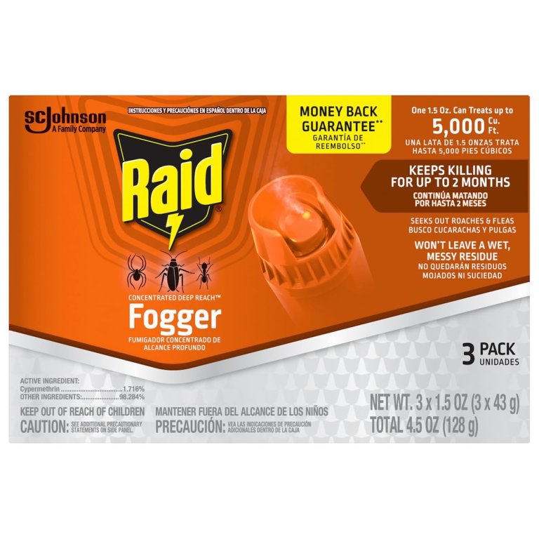A box of the Raid Concentrated Deep Reach Foggers on a white background