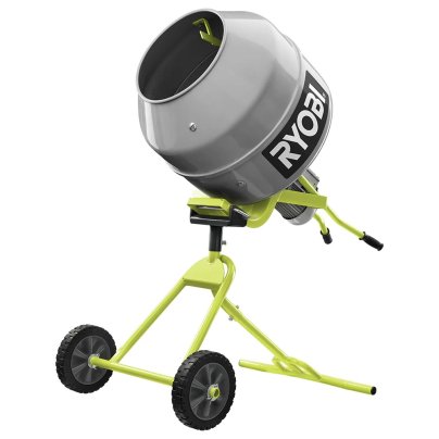 The Ryobi 5. 0 cu. ft. ½ HP Portable Cement Mixer on a white background