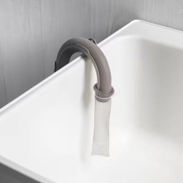 A discharge hose filter for a washing machine.