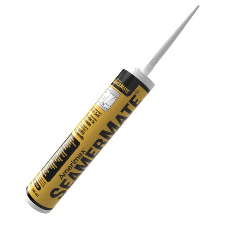 The Amerimax SeamerMate Gutter Sealant on a white background