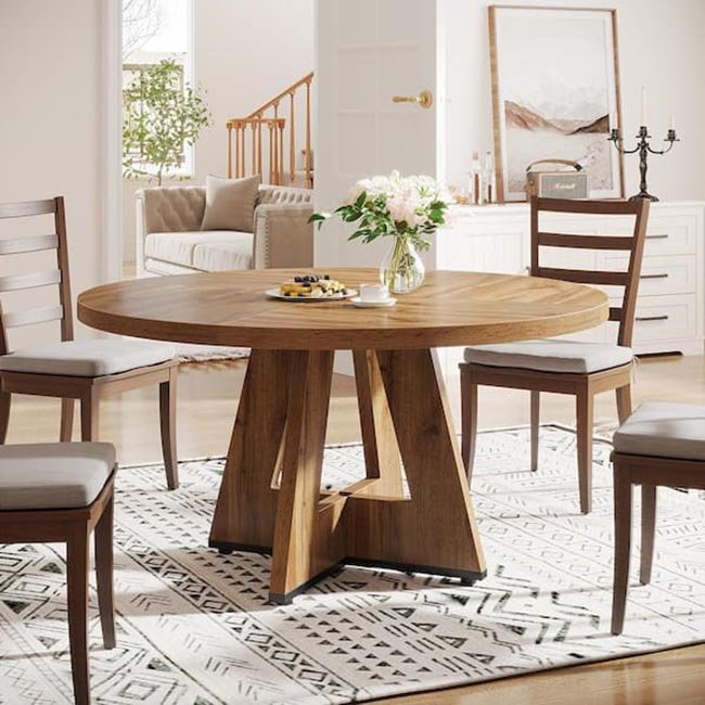 Labor Day Deals The Home Depot Home BYBLIGHT Farmhouse Pedestal Dining Table