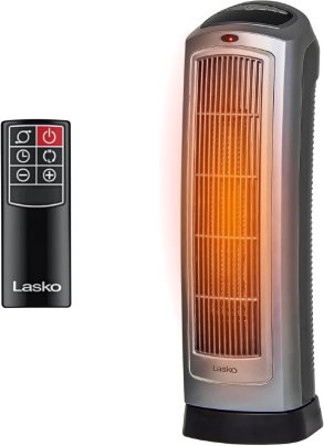 The Lasko Oscillating Digital Ceramic Space Heater with Remote on a white background