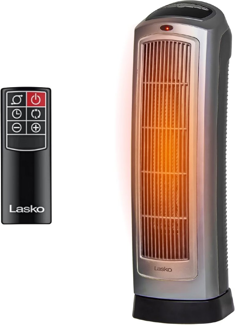 The Lasko Oscillating Digital Ceramic Space Heater with Remote on a white background