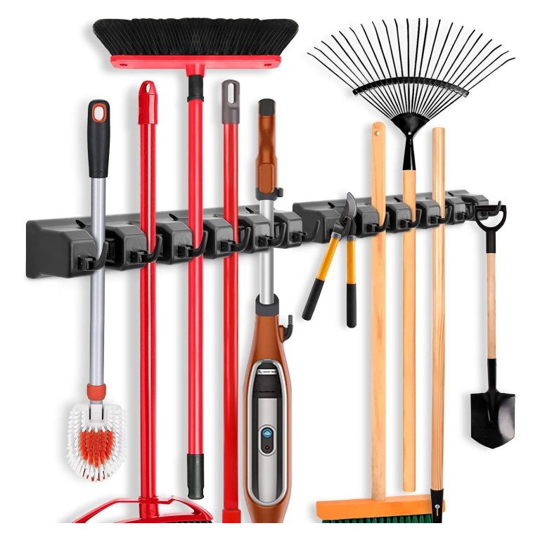 How to Organize Your Garage for Under 700 dollars Imillet 2-Pack Mop and Broom Holder