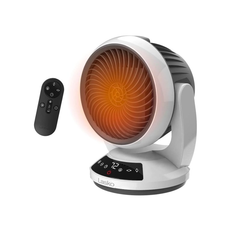 Lasko 13.5_ Whirlwind Heat Oscillating Heater with Remote - White - CS12380