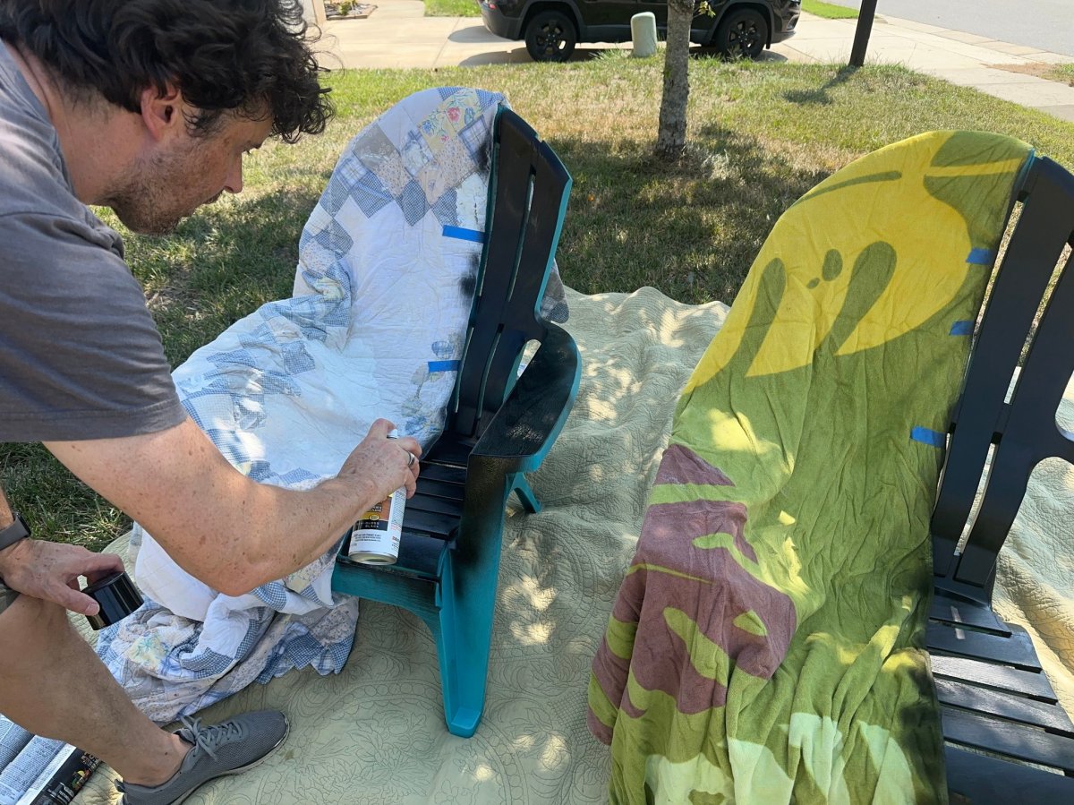Painting chairs with Paints for Plastic