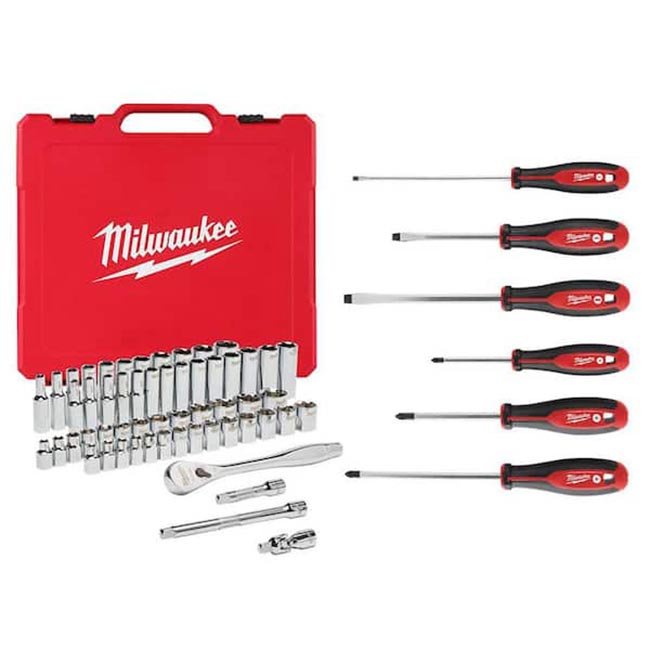 The Home Depot extra Mechanics Sets Milwaukee 62-Piece Socket and Screwdriver Set